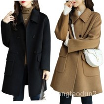여성 봄 가을 정장자켓 체크 모직 코트 빅사이즈 자켓