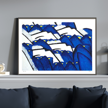 [그림닷컴] Horse & Iris (120 Editions) 김점선 말그림 판화 (액자추가 가능), (원목)우드베이지