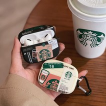 Starbucks 에어팟케이스 별다방 명품에어팟케이스 심플한 1세대 2세대 3세대 프로 이어폰케이스, 블랙1.2세대