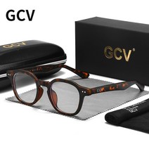 블루레이 플레이어 GCV-아세테이트 조니 뎁 둥근 안경테 남녀공용 블루레이 컴퓨터 고글 파란색 차단 안, 03 Tortoiseshell