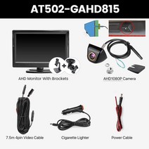 어라운드뷰 greenyi 5 인치 ahd 4pin 모니터 1080p 고화질 170도 야간 투시경 차량 쉬운 설치 후방 카메라, at502-gahd815