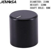 엠프 진공관 앰프스피커 2122mm 볼륨 전위차계 손잡이 hifi 오디오 기타 앰프 효과 페달 dac 라디오 6mm 1pc 용 솔리드 전체 알루미늄 가공, 21x22 블랙
