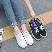 캐주얼 여성 포인트끈 학생스니커즈 코디하기좋은