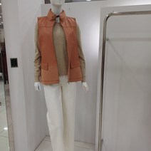 막스카라 배색 양가죽 후드 베스트