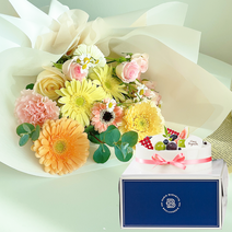 전국 생일 축하 꽃바구니 생화 꽃다발 케이크 당일 배달, 05.하트벨벳&브랜드케익
