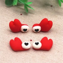 귀여운 새 수지 토끼/사슴/곰/양/고양이 플랫 백 카보 숑 DIY 쥬얼리/공예 전화 장식 10 개 (5 쌍), 04 crab eyes2