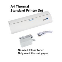 포토프린터 mini a4 휴대용 무선 블루투스 열전사 프린터 문서 텍스트 mobile phone printer android ios a4 paper no need ink or, 표준 프린터 세트, 영국 플러그