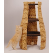 숨숨집캣타워 고양이 캣폴 놀이터 프레임 라탄 원룸형 캣워커 스크래쳐 톡톡팩토리 디어캣, 라이트 옐로우(뿔)