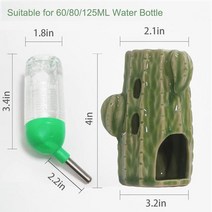 소동물 용품 기니피그 햄스터용 2-in-1 선인장 모양 물병 마시는 분수 80ml 물 탱크 조경, [01] light green