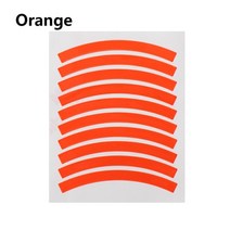 18인치 휠 자동차 오토바이 자동차 휠 타이어 스티커 반사 림 테이프 스트립 17 인치 18 16 개, 17 orange 3