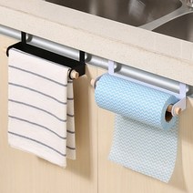 다용도 키친타올 걸이1+1 걸이식 주방 행주걸이 싱크대 물수건 비닐랩걸이, 1세트, 블랙1+화이트1