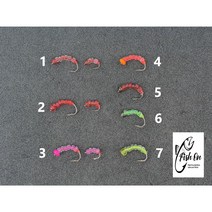 플라이완성훅 웻트 유리비드 라바 /#12 #!6 붕어 잉어 송어산천어 눈불개 피라미 불루길 피라미, #16, 3크리스탈핑크