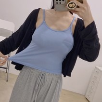 [1+1할인] 양면착용 찰랑 레이온 반크롭나시 4색