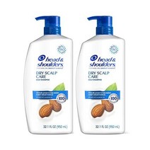 헤드 앤 숄더 샴푸 매일 사용하는 비듬 방지 파라벤 프리 트리트먼트 아몬드 오일을 사용한 건성 두피 케어 32.1fl온스 트윈 팩, 32.1fl 온스(2개들이 팩)_아몬드 샴푸