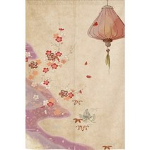 침대모기장 여자아이방꾸미기 공주캐노피 일본식 도어 커튼 파티션 커튼 일본식 간단한 도어, 가루의 땅, 폭 75cm x 높이 100cm