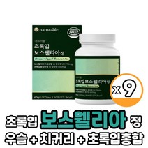 뉴질랜드 초록입 보스웰리아정 추출분말 보스웰릭산65% 함유 우슬 치커리 추출물 분말 식약처 HACCP 인증, 9박스, 초록입 보스웰리아