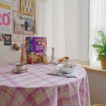 휘브체크식탁보, 퍼플2인용, 1개