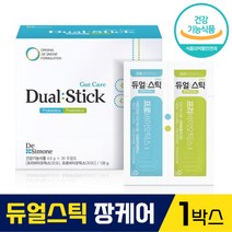 드시모네 듀얼스틱 장케어 한가인 광고 홈쇼핑 선전 고함량 프로바이오틱스 복합 기능성 프리바이오틱스 락토바실러스 장 면역 조절 장건강 배변 활동 도움 건강기능식품 식약처 인증, 1박스, 30듀얼포