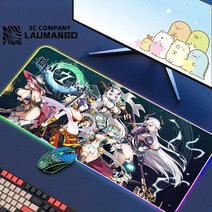 에픽 세븐 Rgb 마우스 패드 게이머 키보드 매트 책상 애니메이션 카펫 Pc 빅 게임 캐비닛 확장, 09 GG001215_04 RGB250x250x3mm, 1개