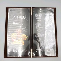 을지메뉴 모던아트 M사이즈 고급 메뉴판 제작, 1개, 우드브라운 M_6page(3장)