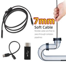 누수탐지기 하수구내시경 배관내시경카메라7mm android endoscope 방수 전화, CHINA, 2m, 7mm Soft Cable, 03 2m