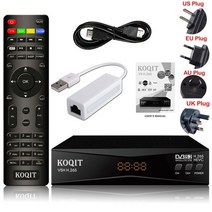 위성 TV 수신기 koqit dvb2ip 스틱 캐스트 h.265 dvb-s2 hevc 수용체 인터넷 디코더 파인더 라이브 미러 스크린 캐스트 biss vu, v5h RJ45, 영국 플러그