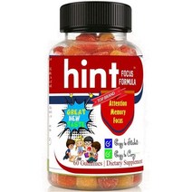 미국직구 힌트 포커스 포뮬라 메모리 포커스 아이들을 삼키기 이지 젤리 60개 맛 오메가 DHA 네츄럴 차분 종합 비타민 학교 학습, 수량, 상세참조