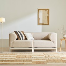 한샘 레이어드 패브릭 소파 3인 (8종/택1), 아이보리/블랙(G)