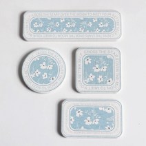 케이트가든 미니 규조토 받침대 4종 세트, 블루, 1세트