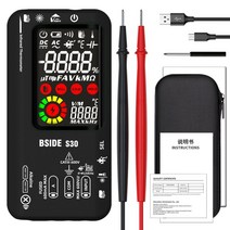 디지털 유량계 전자 수량계 Bside S30 스마트 15V 다이오드 적외선 AC DC 전압 전류 전문 테스터, 5.BSIDE S30 balck