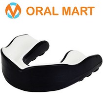 Oral Mart Black/White Youth Mouth Guard for Kids - Youth Mouthguard for Karate Flag Football Marti, 1