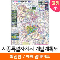 [지도코리아] 2035 세종시 개발계획도 79*95cm 코팅/일반천 소형 - 세종특별자치시 세종 지도 전도 최신판, 일반천