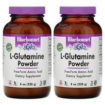 (2PACK)블루보넷 뉴트리션 L 글루타민 엘글루타민 파우더 분말 가루 8 oz (228 g), One Size, 2PACK
