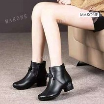Makone 상표등록 2021 가을 패션 소가죽 부티
