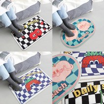 키치 캐릭터 욕실 거실 러그 발매트, 딸기, 단품