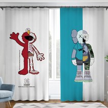 카우스 홈인테리어 커튼 KAWS 쿠키몬스터 베어브릭 블라인드 가리개커튼