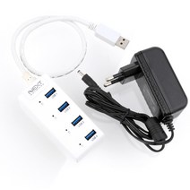 넥스트 유전원 USB 3.0 4포트 유전원 허브 케이블일체형 NEXT 505UHP, 혼합 색상