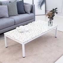 테라조 1200 일자 소파테이블 거실 좌식 WH