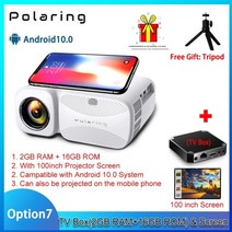 영화관 빔설치 영사기 polaring a1 기본 실제 1080p 4k 미니 프로젝터 비디오 프로젝터 2.4 amp 5g hd 4000 루멘 홈 시네마 넷플 영화 애니 시네 시청, 화면이 있는 2-16, 우리 플러그