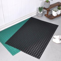 공사장 건설현장 사무소 신발 흙털이 고무 현관매트 깔개 60X90, 그린