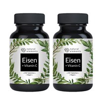 독일 네츄럴엘리먼츠 철분 비타민C 철분제 알약 240정 2개 natural elements Eisen + VitaminC, 1세트, 240캡슐