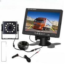 화물 트럭 후방 카메라 카라반 대형차 자동차 12V 24V, 7in 백미러 + CCD 카메라 + 15m
