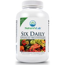 Nature's Lab Six Daily 고급 멀티비타민 - 90가지 이상의 영양소 미네랄 항산화 물질 허브, 한개옵션1, 한개옵션0
