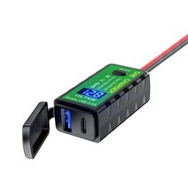 시거잭USB 차량용시거잭 차량용시거잭충전기 시거잭충전기 시거잭 전압계 amp를 가진 usb 접합기에 방수 12v 24v 오토바이 qc3.0 pd 유형 c 충전기 sae 온 호환, 없음