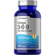 트리플 오메가 3-6-9 240 소프트젤 생선 아마씨 보리지 오일 비 GMO ampamp 글루텐 프리 by 호바흐