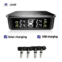 자동차 배터리 램프e-ace k13 smart car tpms 타이어 압력 모니터링 터치 스크린 버튼 lcd 디스플레이 usb auto security alarm 타이어 압력, 씨엔, k13p