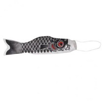 shangren 4x55-150cm 다양한 일본 Windsock 잉어 깃발 Koi Nobori Sailfish 55cm 검정, 레드, 새틴