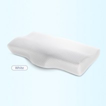 기억 거품 침대 정형 베개 목 보호 느린 리바운드 메모리 나비 모양의 건강 자궁 크기 60/50 cm, [01] White, [02] 50x35