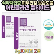 (콜라겐)식약처인증 피부 보습 도움 비오틴 함유 추천 영양제 3gX30포 2통 1개월 개별인정형 원료 하루밸런스 락토테미 자외선으로 피부손상 추천 히알루론산 엘라스틴 부원료 함유