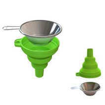 DLP SLA 3D 프린터 부품에 대한 ANYCUBIC 광자를위한 2PCS 금속 UV 수지 필터 컵 깔때기 + 2PCS 실리콘 깔때기 처분, 실버 및 녹색, 하나